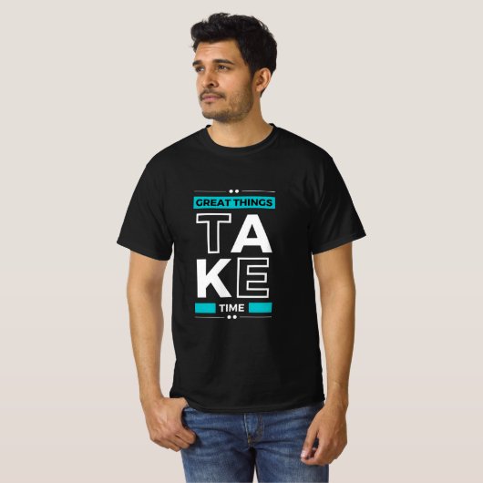 やる気を起こさせる引用文モダン及び前向き文字 Tシャツ (正面フル)