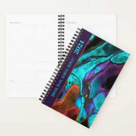 やる気を起こさせる引用文ユニーク水色インクデザイン プランナー手帳