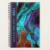 やる気を起こさせる引用文ユニーク水色インクデザイン プランナー手帳 (正面)