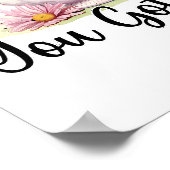 やる気を起こさせる引用文ユー得ザピンクデイジーティーポット ポスター (角)