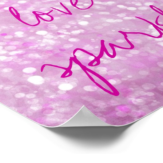 やる気を起こさせる引用文ライブラブスパークル ポスター (角)