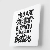 やる気を起こさせる引用文リノプリント スクエア壁時計 (傾斜)