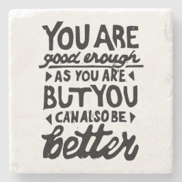 やる気を起こさせる引用文リノプリント ストーンコースター