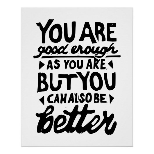 やる気を起こさせる引用文リノプリント ポスター (正面)