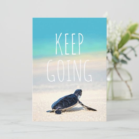 やる気を起こさせる引用文保ゴーカメビーチカード (スタンド正面)