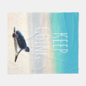 やる気を起こさせる引用文保ゴーガメビーチ フリースブランケット (正面(横))