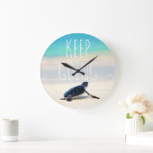 やる気を起こさせる引用文保ゴーガメビーチ ラージ壁時計 (ホーム)