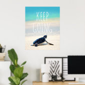 やる気を起こさせる引用文保行き亀ビーチ ポスター (ホームオフィス)