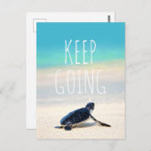 やる気を起こさせる引用文保行き亀郵便カード ポストカード (正面/裏面)