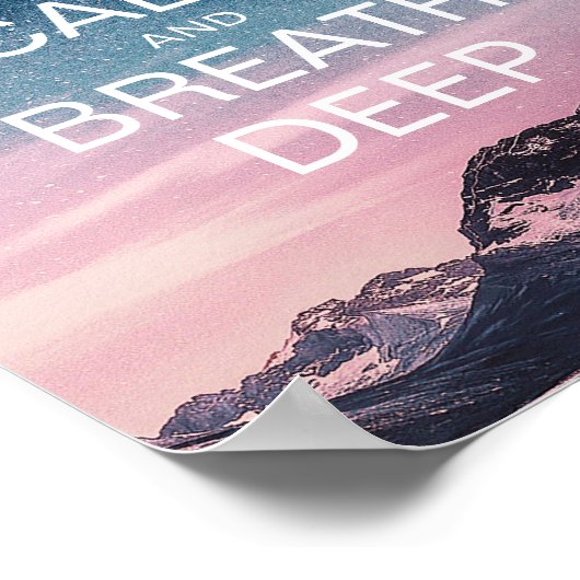 やる気を起こさせる引用文保Calm and Breath深いポステ ポスター (角)