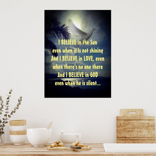 やる気を起こさせる引用文信じ感動的I ポスター (キッチン)