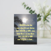 やる気を起こさせる引用文信じI詩 ポストカード (スタンド正面)