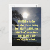 やる気を起こさせる引用文信じI詩 ポストカード (正面/裏面)