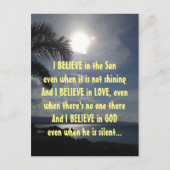 やる気を起こさせる引用文信じI詩 ポストカード (正面)