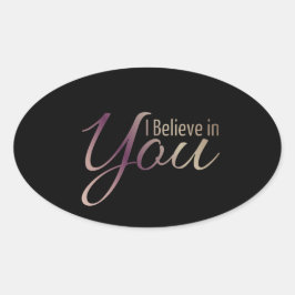 やる気を起こさせる引用文信じI In Youステッカー 楕円形シール