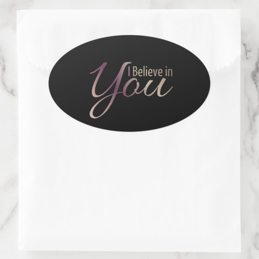 やる気を起こさせる引用文信じI In Youステッカー 楕円形シール (バッグ)