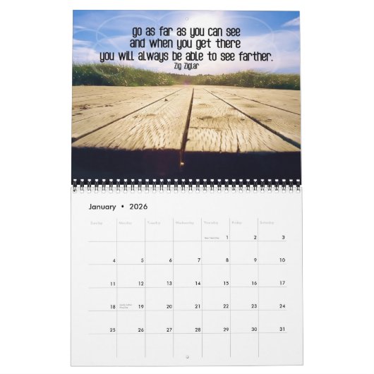 やる気を起こさせる引用文写真 カレンダー (1月 2026)