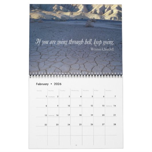 やる気を起こさせる引用文写真 カレンダー (2月 2026)