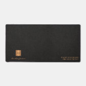 やる気を起こさせる引用文名パーソナライズされた黒レザー デスクマット (正面)