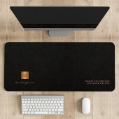 やる気を起こさせる引用文名パーソナライズされた黒レザー デスクマット