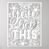 やる気を起こさせる引用文大人の着色 ポスター (正面)