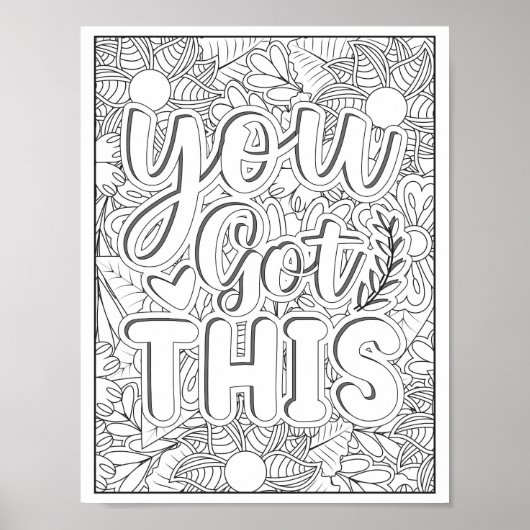 やる気を起こさせる引用文大人の着色 ポスター (正面)