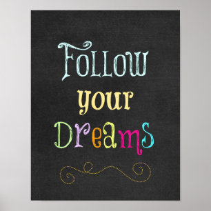 やる気を起こさせる引用文後を追: Your Dreams ポスター