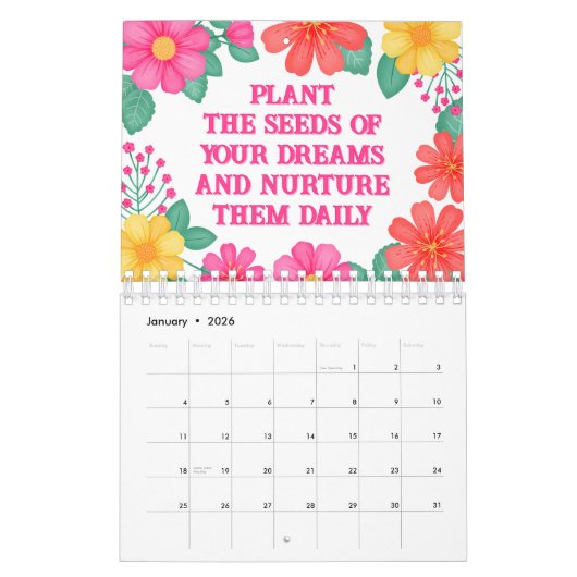 やる気を起こさせる引用文感動的ドパミン脱酸素剤 カレンダー (1月 2026)