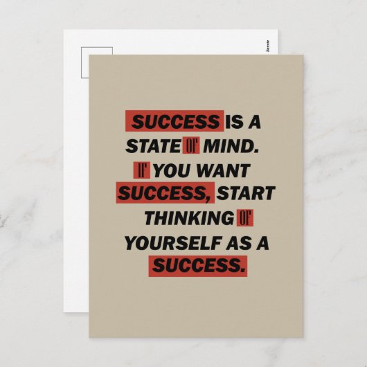 やる気を起こさせる引用文成功 シーズンポストカード (正面/裏面)