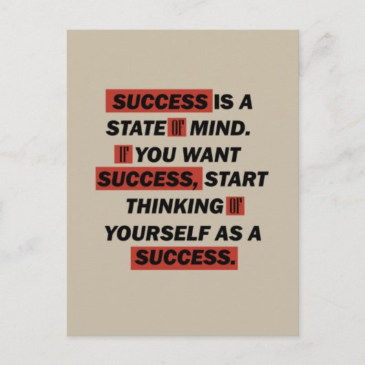 やる気を起こさせる引用文成功 シーズンポストカード (正面)