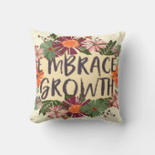 やる気を起こさせる引用文抱擁の成長クラシックフローラ クッション (正面)