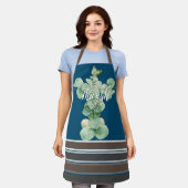 やる気を起こさせる引用文水彩植物学 エプロン (着用した状態)