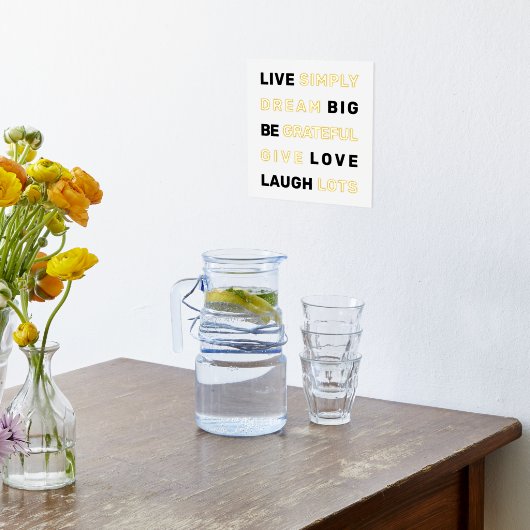 やる気を起こさせる引用文白と金ゴールド 箔ポスター (レイダウン (キッチン))