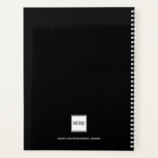 やる気を起こさせる引用文白黒名 プランナー手帳 (裏面)