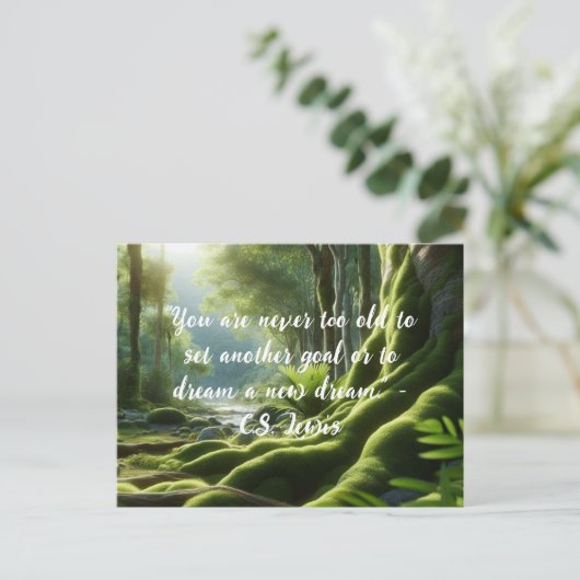 やる気を起こさせる引用文自然インスパイアはがき ポストカード (スタンド正面)