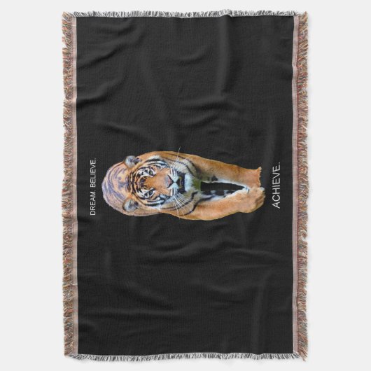 やる気を起こさせる引用文虎の成功自己改善 スローブランケット (正面縦)