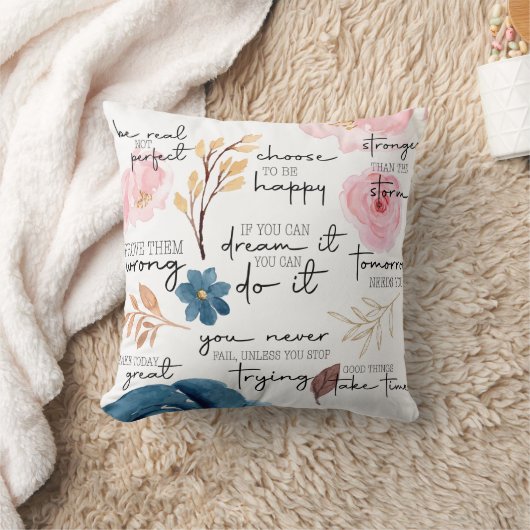 やる気を起こさせる引用文装飾用クッション クッション (ブランケット)