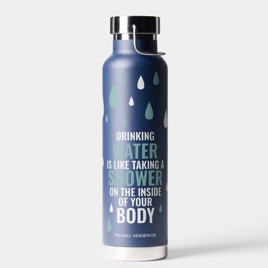 やる気を起こさせる引用文飲料水名 ウォーターボトル (左面)