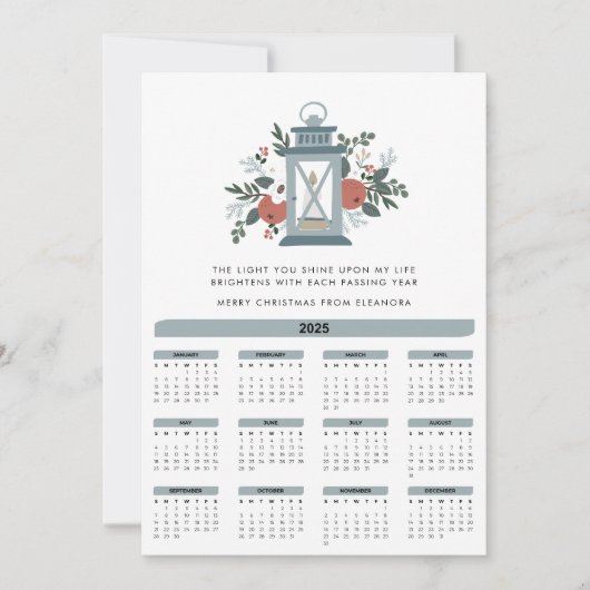 やる気を起こさせる引用文2025カレンダーフローラ シーズンカード (正面)