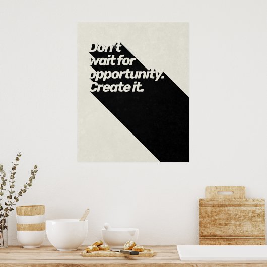 やる気を起こさせる引用文70sタイポグラフィロングシャドウ ポスター (キッチン)