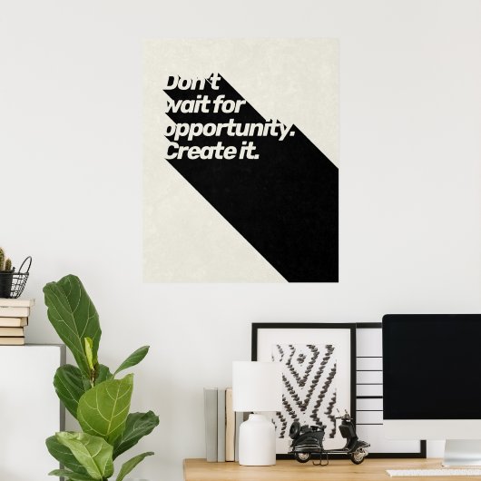 やる気を起こさせる引用文70sタイポグラフィロングシャドウ ポスター (ホームオフィス)