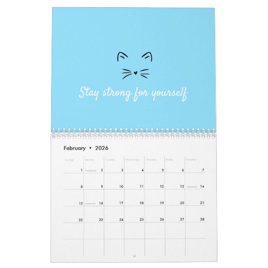 やる気を起こさせる引用文 カレンダー (2月 2026)