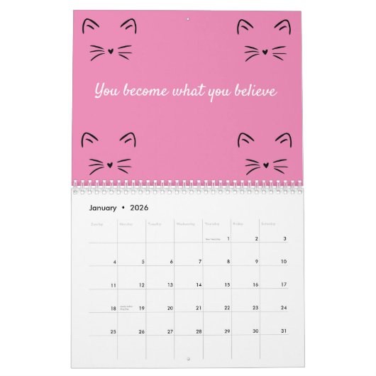 やる気を起こさせる引用文 カレンダー (1月 2026)