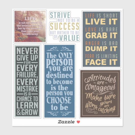 やる気を起こさせる引用文 シール (シート)