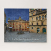 やる気を起こさせる引用文 – スペインのサンティアゴ・デ・コンポステラ ジグソーパズル (横)