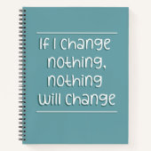 やる気を起こさせる引用文 |ティール（緑がかった色）ノートブック ノートブック (正面)
