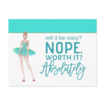 やる気を起こさせる引用文/バレリーナ/ティール（緑がかった色）