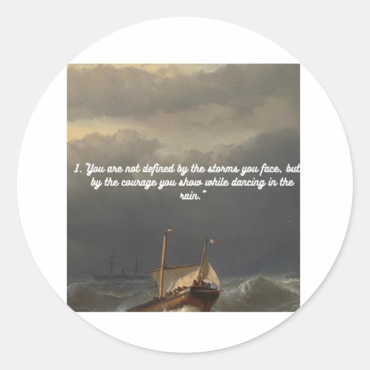 やる気を起こさせる引用文 ラウンドシール (正面)