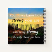 やる気を起こさせる引用文：君は強い… ノートブック (裏面)