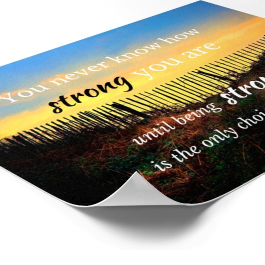 やる気を起こさせる引用文:君は強い… ポスター (角)